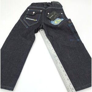 Vintage Y2K Rocawear Boys Jeans‎ Size 6 Baggy Hip Hop Blue Denim Embroidered Pkt